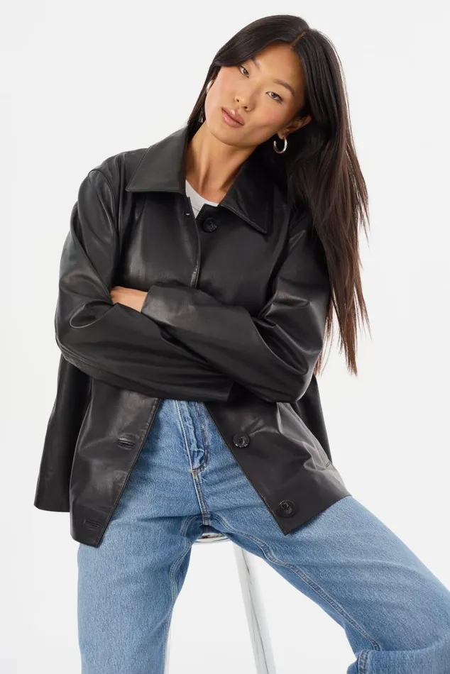 Women PRESLEY Leather Shacket Black LAMARQUE Leather Jackets Women PRESLEY Leather Shacket Black LAMARQUE Leather Jackets