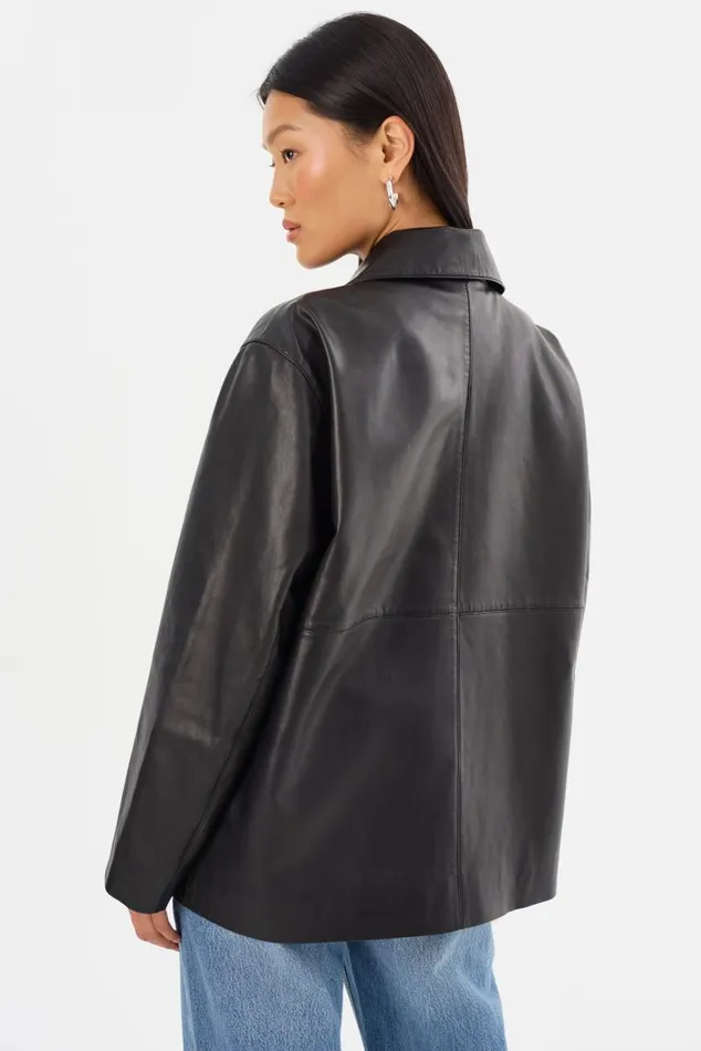 Women PRESLEY Leather Shacket Black LAMARQUE Leather Jackets Women PRESLEY Leather Shacket Black LAMARQUE Leather Jackets