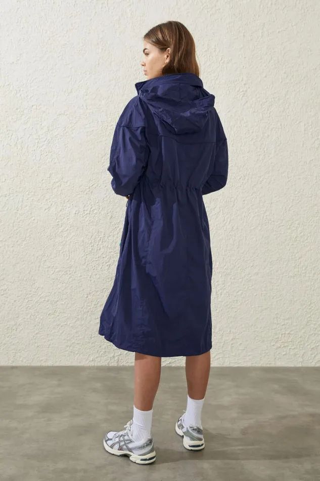 Women Puffers and Jackets Cotton On Longline Anorak Quiet Sky