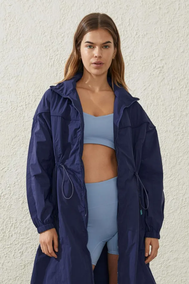 Women Puffers and Jackets Cotton On Longline Anorak Quiet Sky