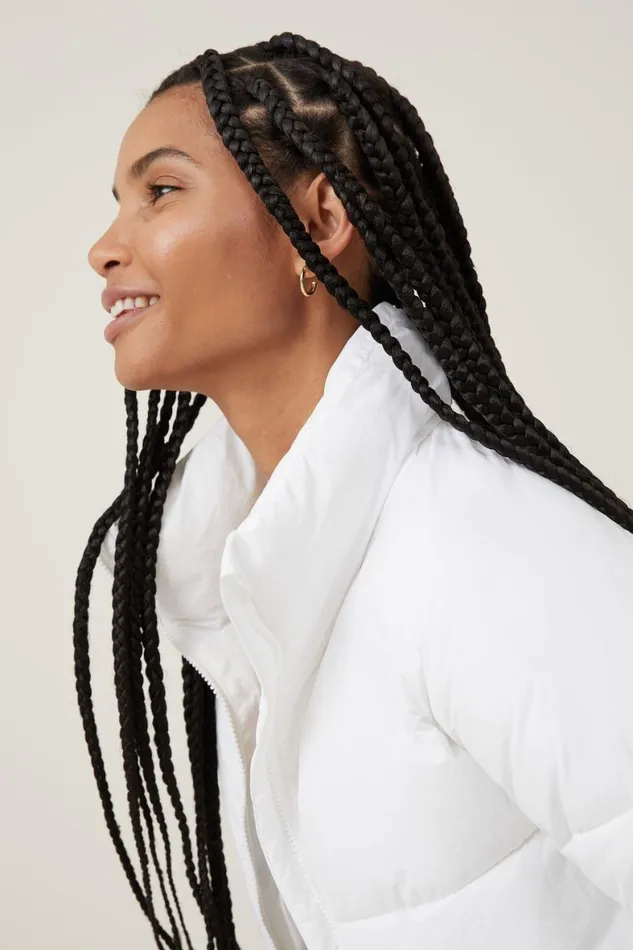 Women Puffers and Jackets Cotton On The Recycled Cropped Mother Puffer 20 White