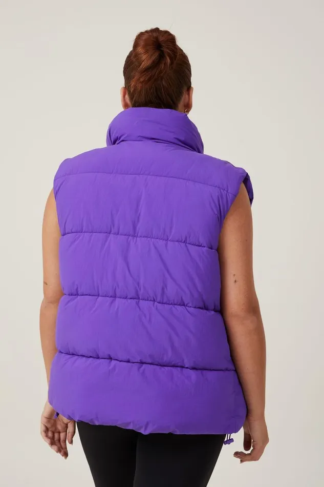 Women Puffers and Jackets Cotton On The Recycled Mother Puffer Vest 20 Royal Purple