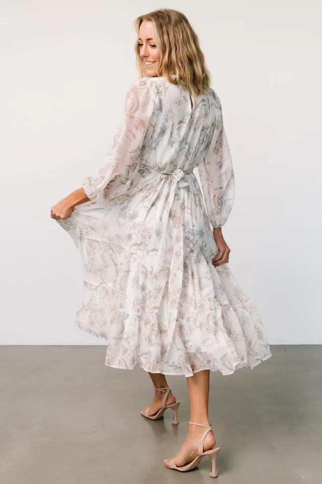Women Raven Midi Dress Off White Floral Baltic Born Midi Dresses Women Raven Midi Dress Off White Floral Baltic Born Midi Dresses