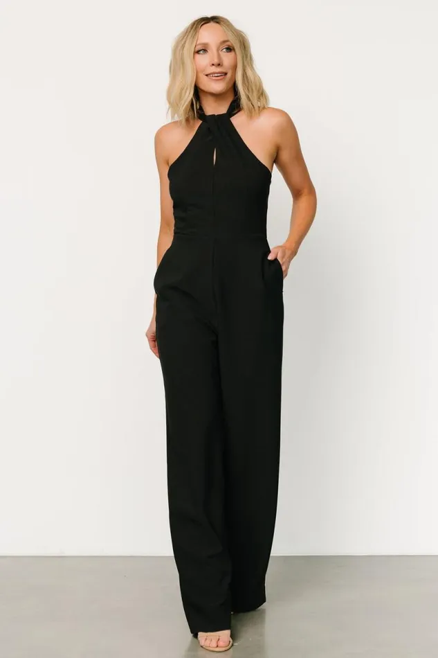 Women Raya Halter Jumpsuit Black Baltic Born Jumpsuits and Rompers Women Raya Halter Jumpsuit Black Baltic Born Jumpsuits and Rompers