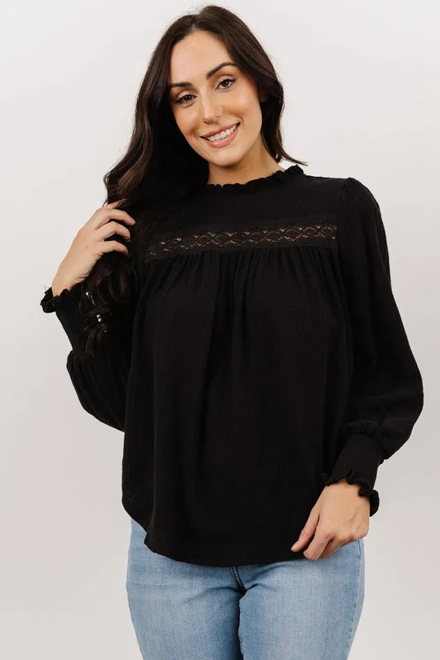 Women Revere Lace Top Black Baltic Born Blouses and Shirts