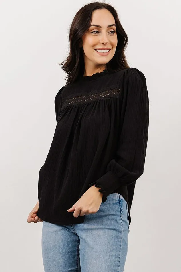 Women Revere Lace Top Black Baltic Born Blouses and Shirts