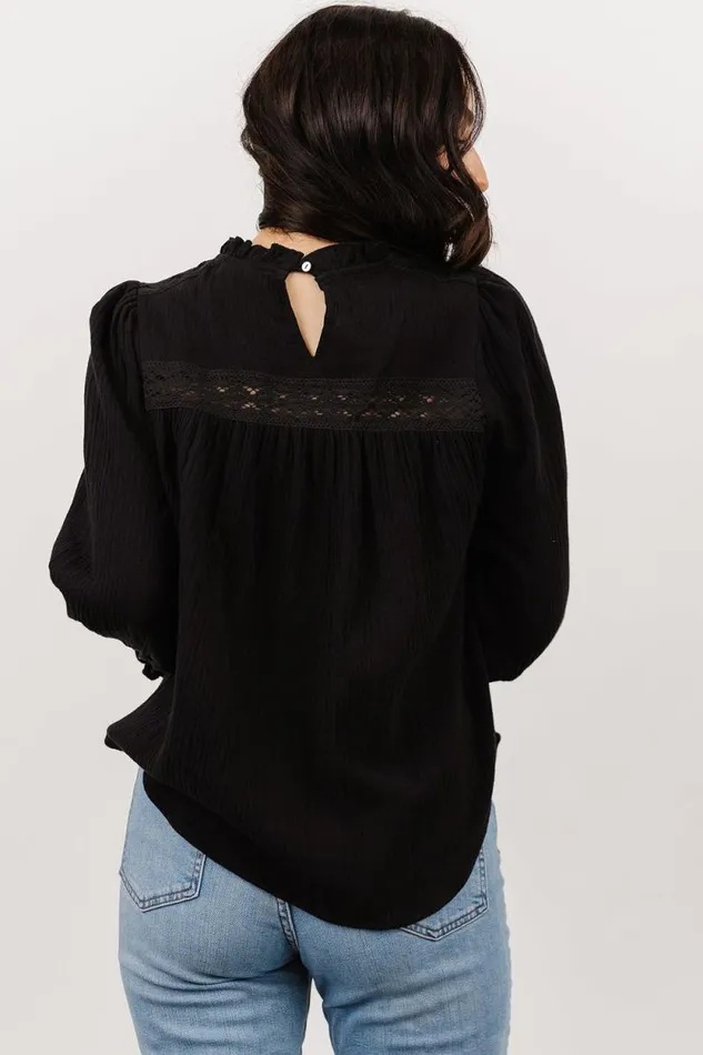 Women Revere Lace Top Black Baltic Born Blouses and Shirts