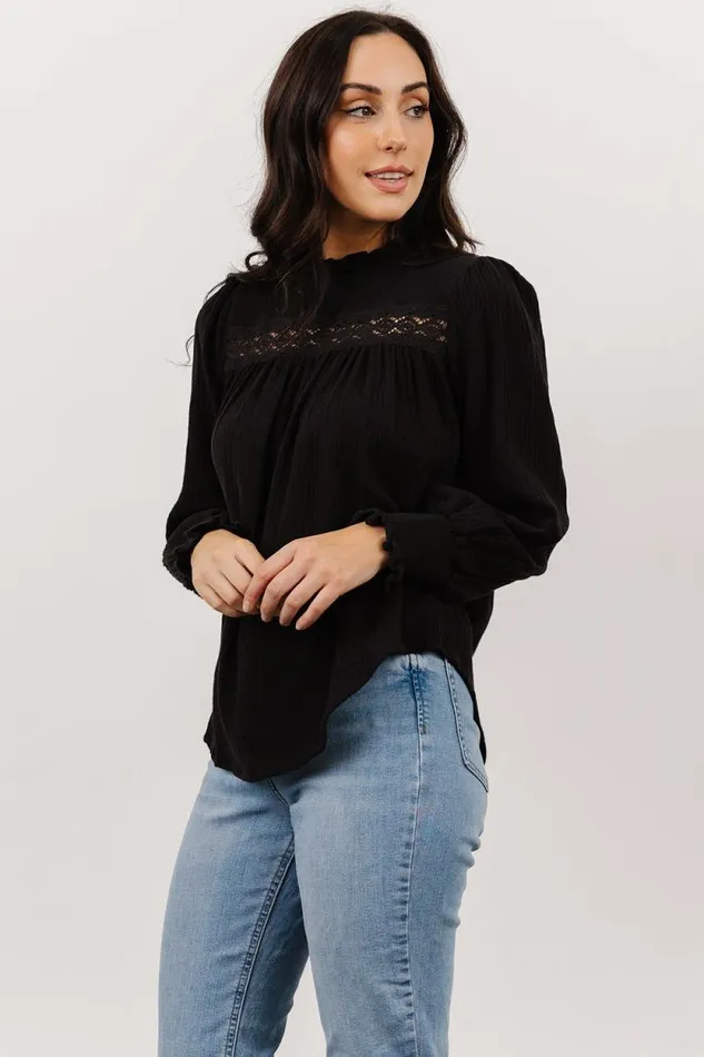 Women Revere Lace Top Black Baltic Born Blouses and Shirts