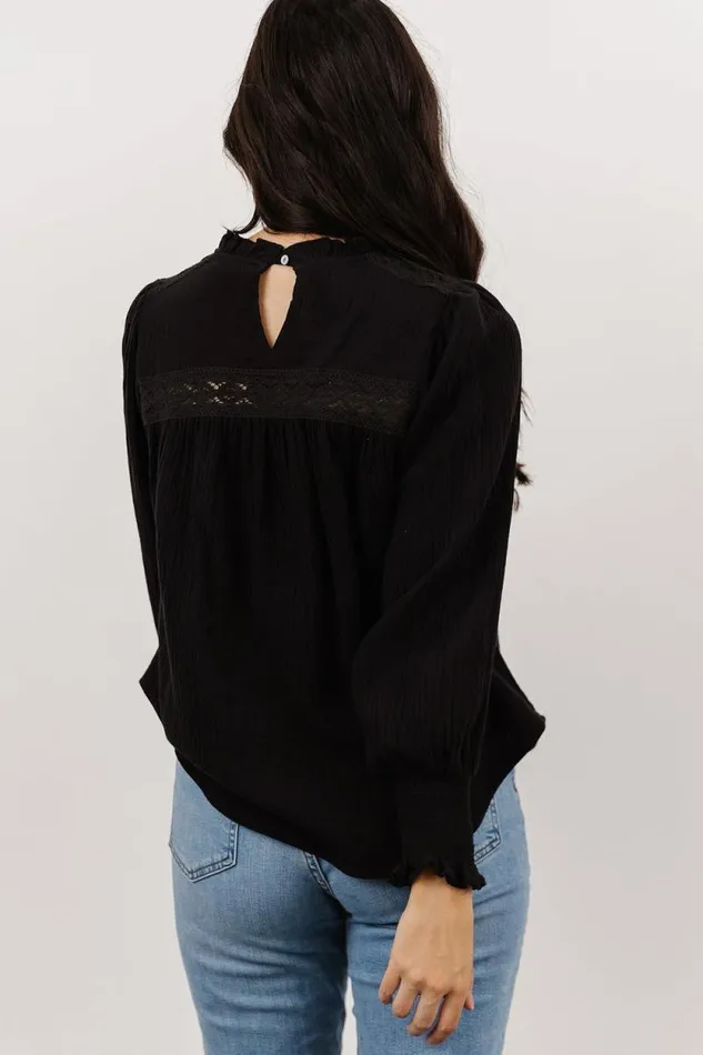 Women Revere Lace Top Black Baltic Born Blouses and Shirts