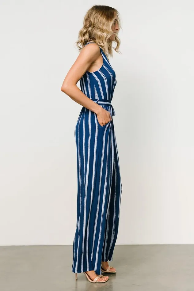 Women Reya Tank Jumpsuit Blue Stripe Baltic Born Jumpsuits and Rompers Women Reya Tank Jumpsuit Blue Stripe Baltic Born Jumpsuits and Rompers