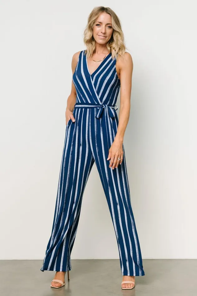 Women Reya Tank Jumpsuit Blue Stripe Baltic Born Jumpsuits and Rompers Women Reya Tank Jumpsuit Blue Stripe Baltic Born Jumpsuits and Rompers