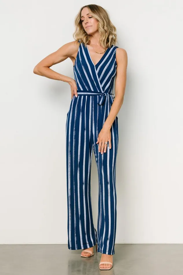 Women Reya Tank Jumpsuit Blue Stripe Baltic Born Jumpsuits and Rompers Women Reya Tank Jumpsuit Blue Stripe Baltic Born Jumpsuits and Rompers