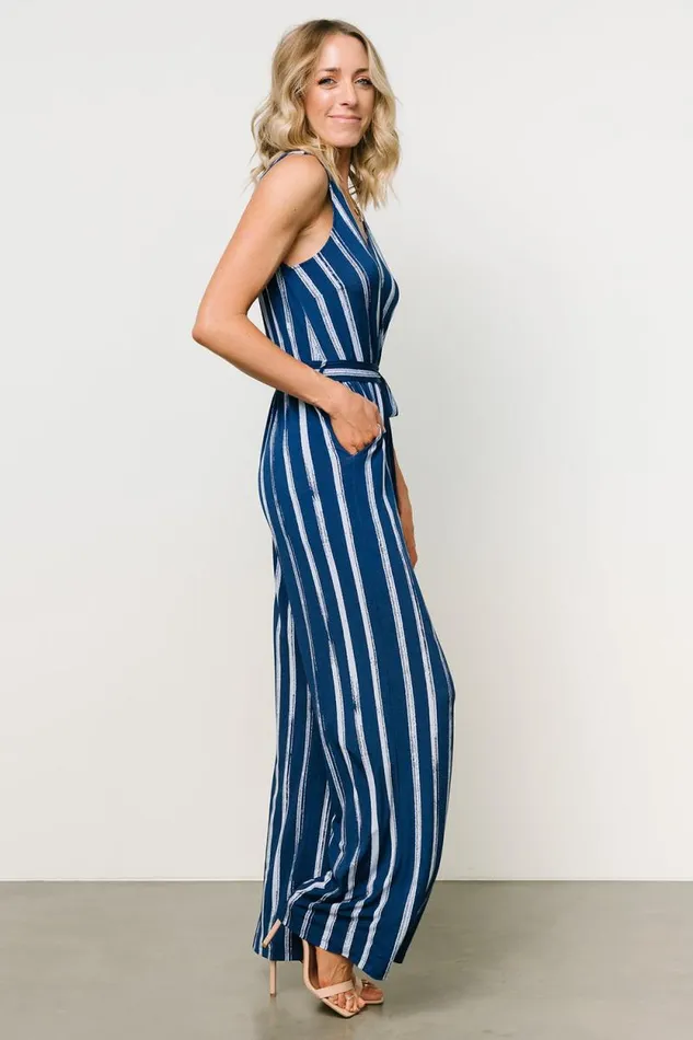 Women Reya Tank Jumpsuit Blue Stripe Baltic Born Jumpsuits and Rompers Women Reya Tank Jumpsuit Blue Stripe Baltic Born Jumpsuits and Rompers