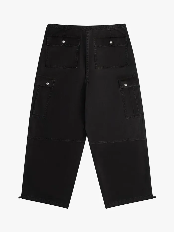 Women Rhude Bottoms WASHED PARACHUTE PANT Black
