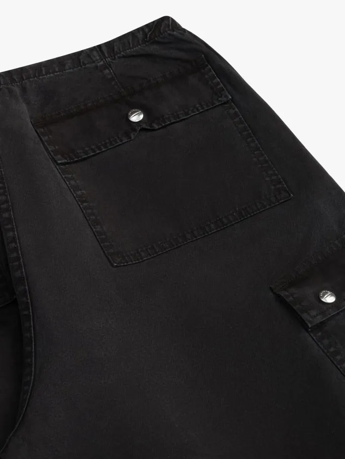 Women Rhude Bottoms WASHED PARACHUTE PANT Black