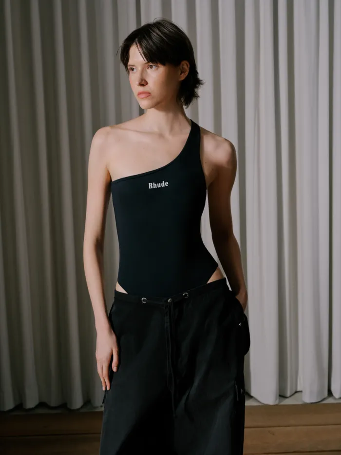 Women Rhude Bottoms WASHED PARACHUTE PANT Black