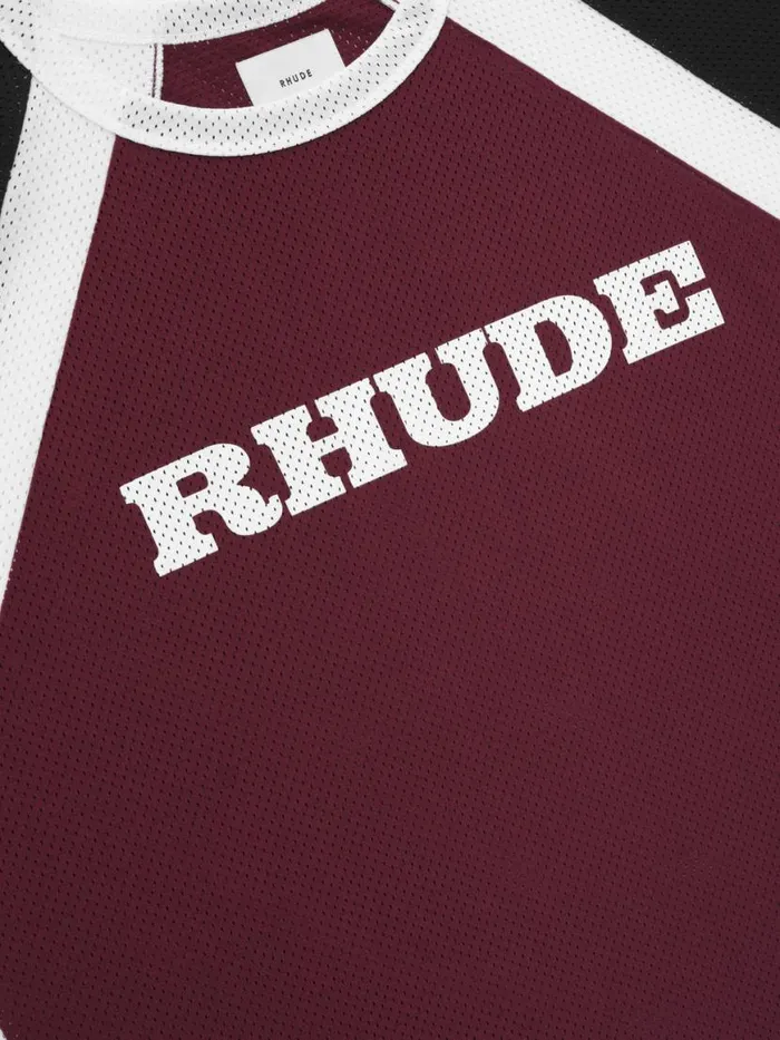 Women Rhude Tops RACING LOGO MESH SHIRT Multi