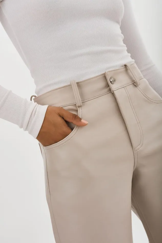 Women RIDA Horseshoe Leather Pants Oat LAMARQUE Pants and Shorts Women RIDA Horseshoe Leather Pants Oat LAMARQUE Pants and Shorts