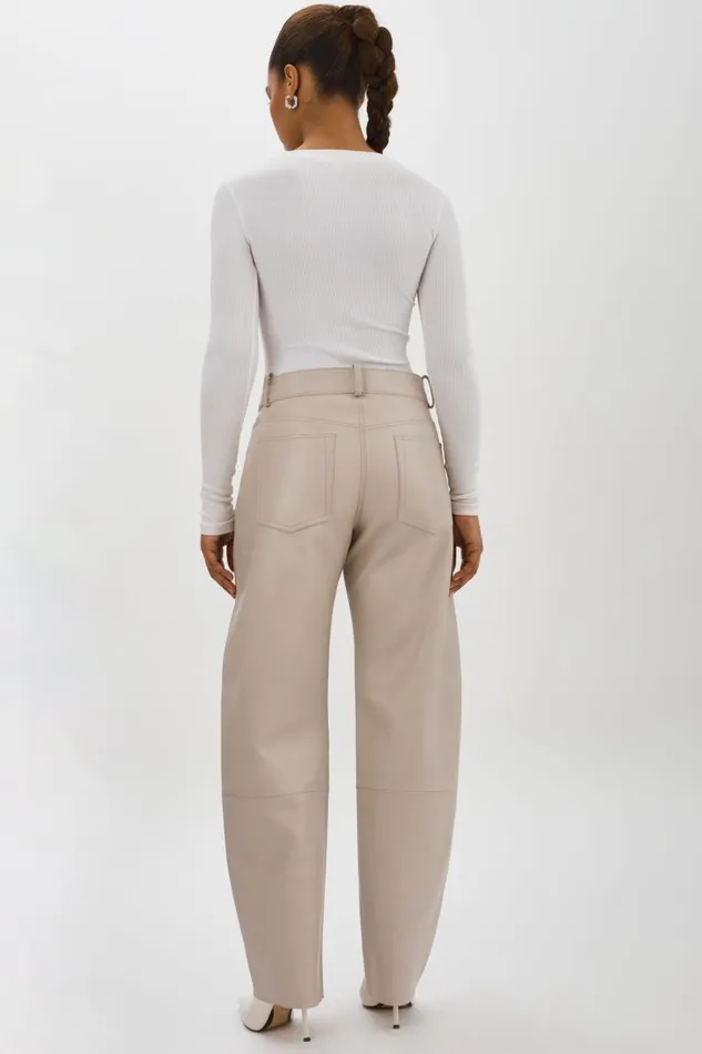 Women RIDA Horseshoe Leather Pants Oat LAMARQUE Pants and Shorts Women RIDA Horseshoe Leather Pants Oat LAMARQUE Pants and Shorts