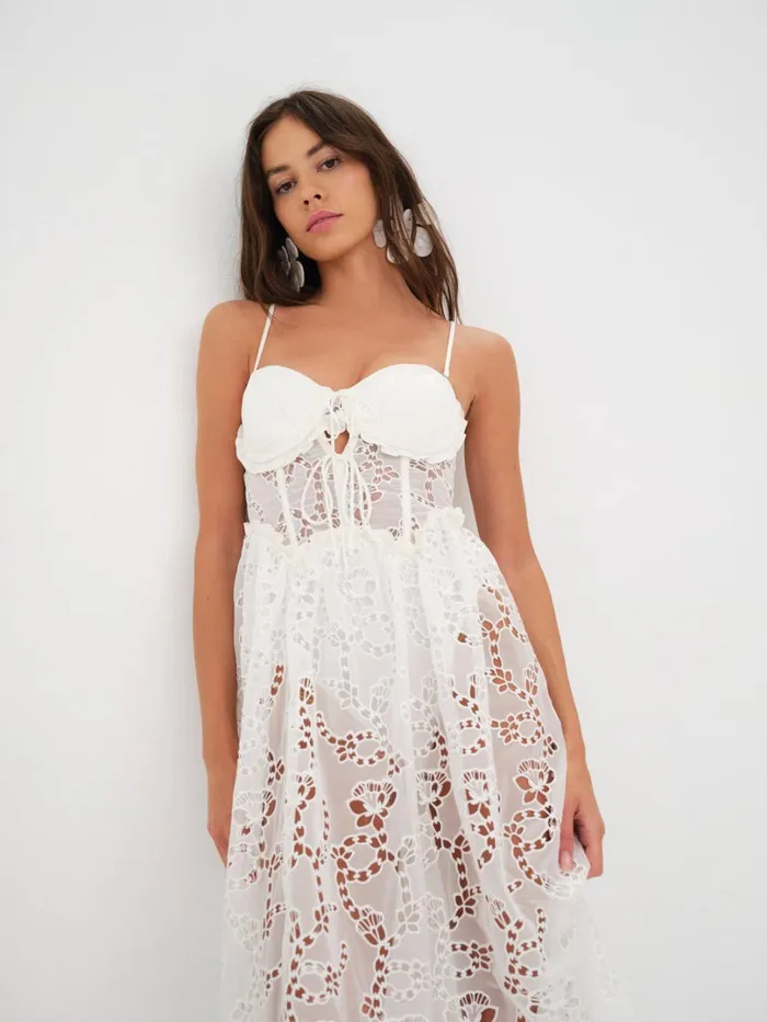 Women Romi Midi Dress White For Love and Lemons Dresses Women Romi Midi Dress White For Love and Lemons Dresses