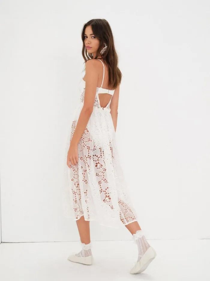 Women Romi Midi Dress White For Love and Lemons Dresses Women Romi Midi Dress White For Love and Lemons Dresses