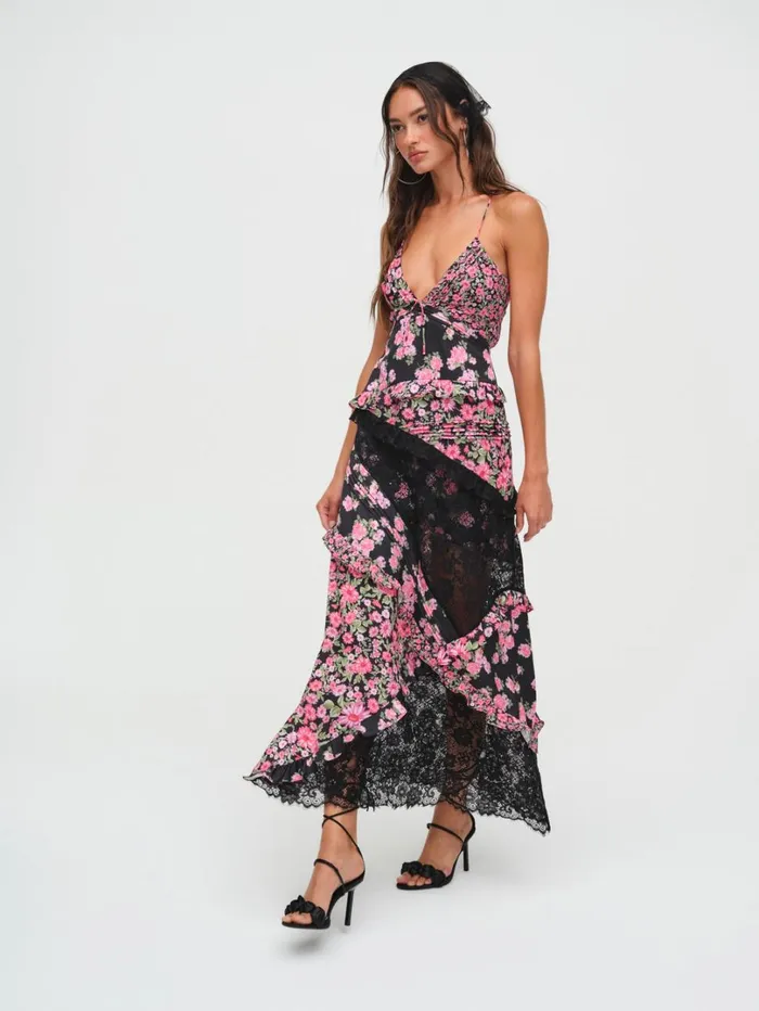 Women Rosalyn Maxi Dress Black For Love and Lemons Dresses