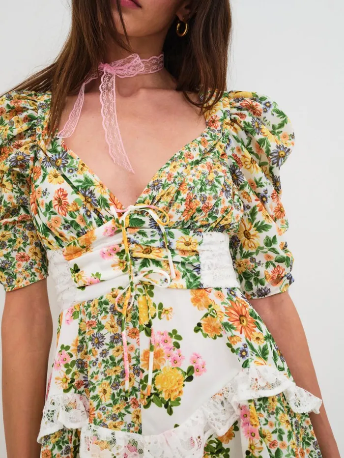Women Rosalyn Mini Dress Green For Love and Lemons Dresses