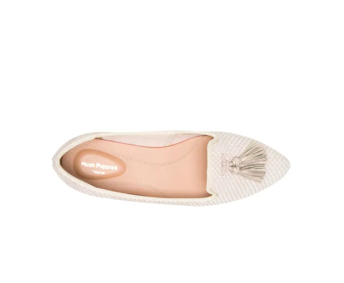 Women Sadie Tassel SlipOn Eggnog Cobra Leather Flats and SlipOns Hush Puppies Women Sadie Tassel SlipOn Eggnog Cobra Leather Flats and SlipOns Hush Puppies