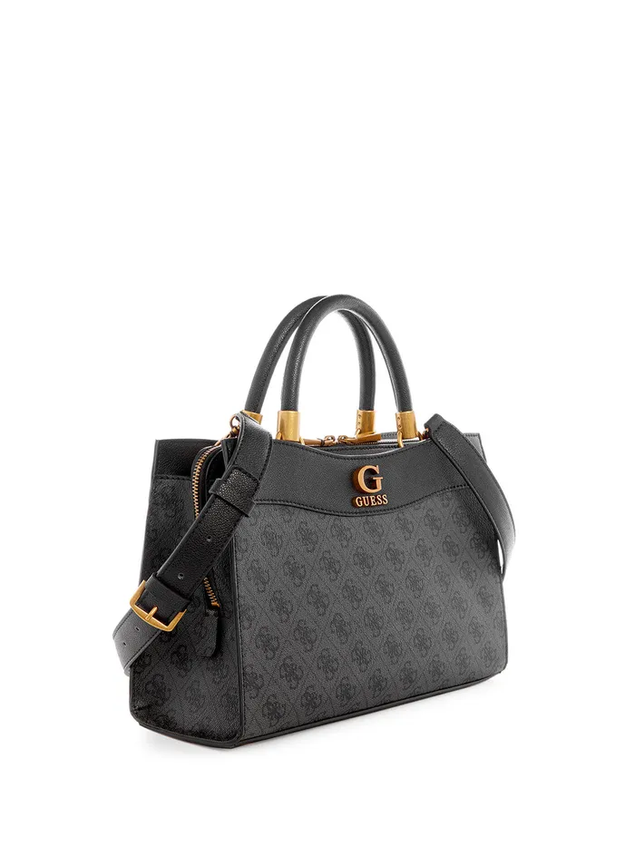 Women Satchel GUESS Coal Logo Nell Small Girlfriend Satchel Women Satchel GUESS Coal Logo Nell Small Girlfriend Satchel