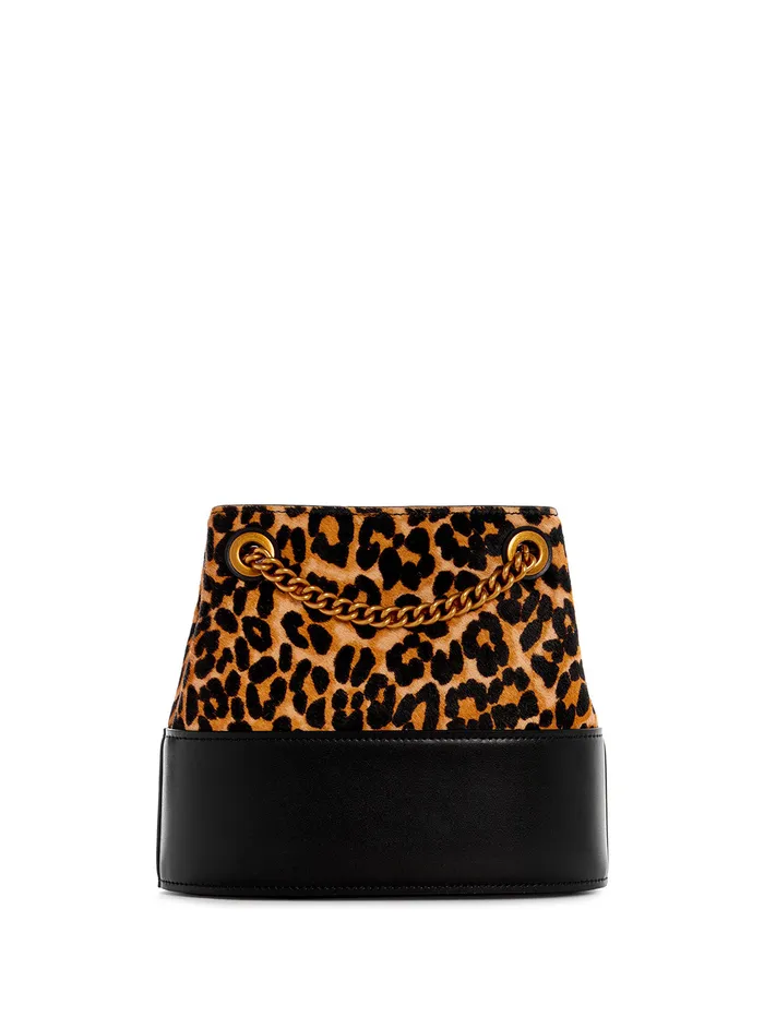 Women Satchel GUESS Leopard Iseline Bucket Bag