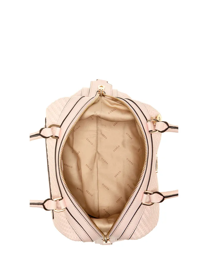 Women Satchel GUESS Pink Woven Hassie Soho Satchel Bag Women Satchel GUESS Pink Woven Hassie Soho Satchel Bag