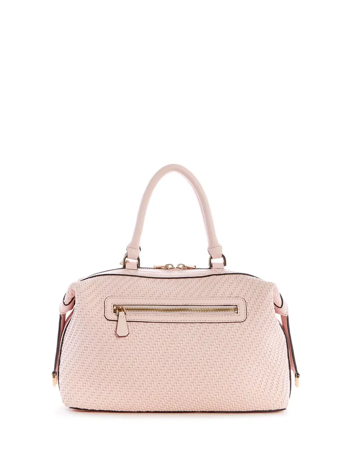 Women Satchel GUESS Pink Woven Hassie Soho Satchel Bag Women Satchel GUESS Pink Woven Hassie Soho Satchel Bag