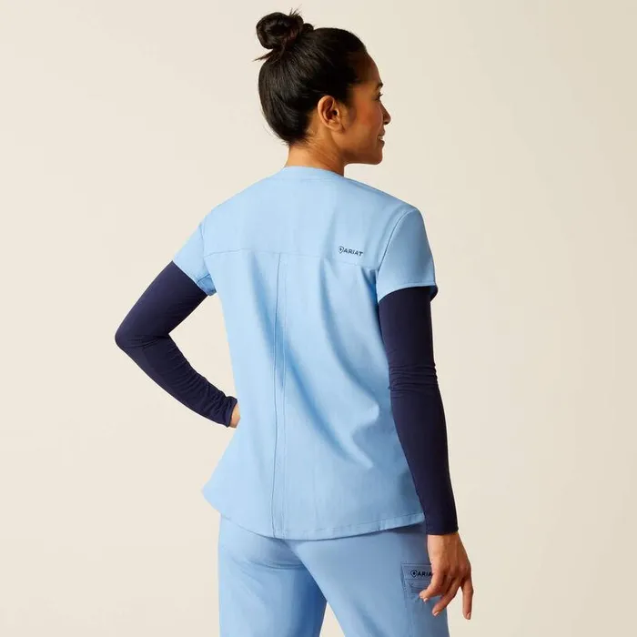 Women Scrubs Ariat Eliza Fashion Scrub Top Light Blue Heather