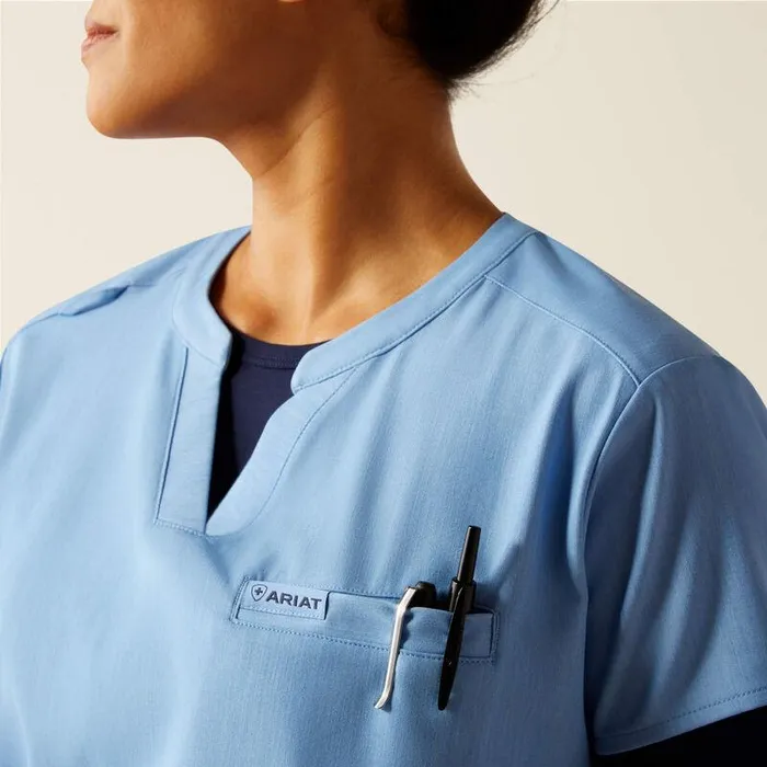 Women Scrubs Ariat Eliza Fashion Scrub Top Light Blue Heather