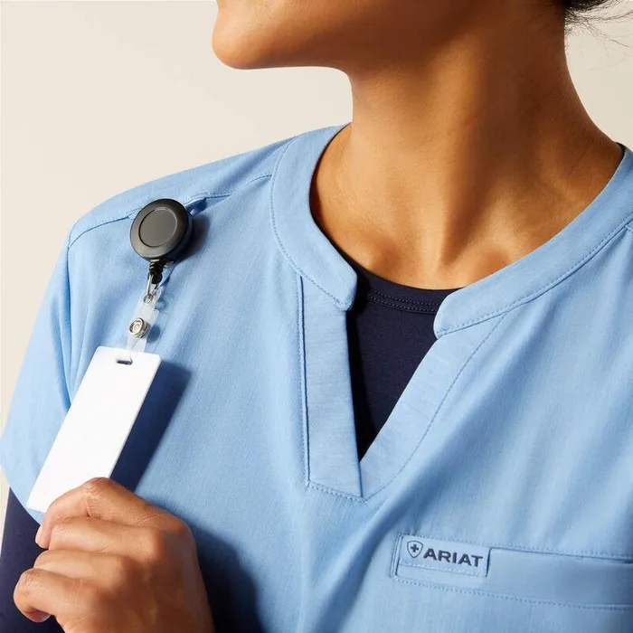 Women Scrubs Ariat Eliza Fashion Scrub Top Light Blue Heather