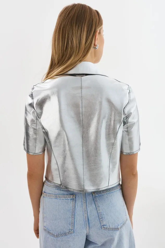 Women SEVANA Reversible Leather Jacket Blacksilver LAMARQUE Leather Jackets Women SEVANA Reversible Leather Jacket Blacksilver LAMARQUE Leather Jackets
