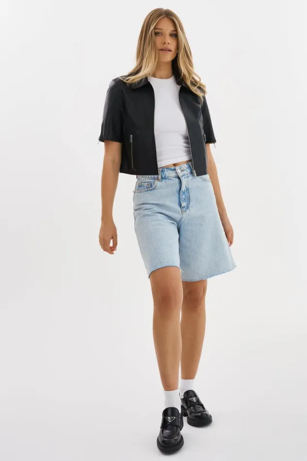 Women SEVANA Reversible Leather Jacket Blacksilver LAMARQUE Leather Jackets Women SEVANA Reversible Leather Jacket Blacksilver LAMARQUE Leather Jackets