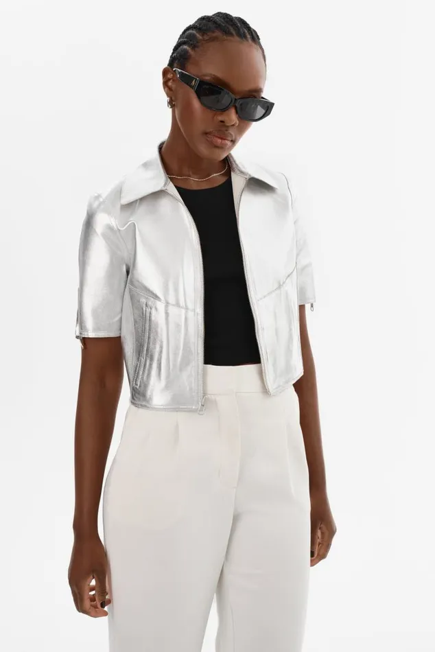 Women SEVANA Reversible Leather Jacket Winter Whitesilver LAMARQUE Leather Jackets Women SEVANA Reversible Leather Jacket Winter Whitesilver LAMARQUE Leather Jackets