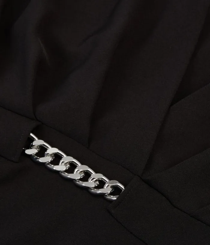 Women Short Black Crepe Dress With Chain THE KOOPLES Dresses and Jumpsuits