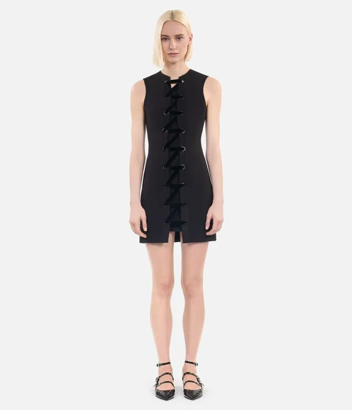 Women Short Black Dress With Lacing THE KOOPLES Dresses and Jumpsuits