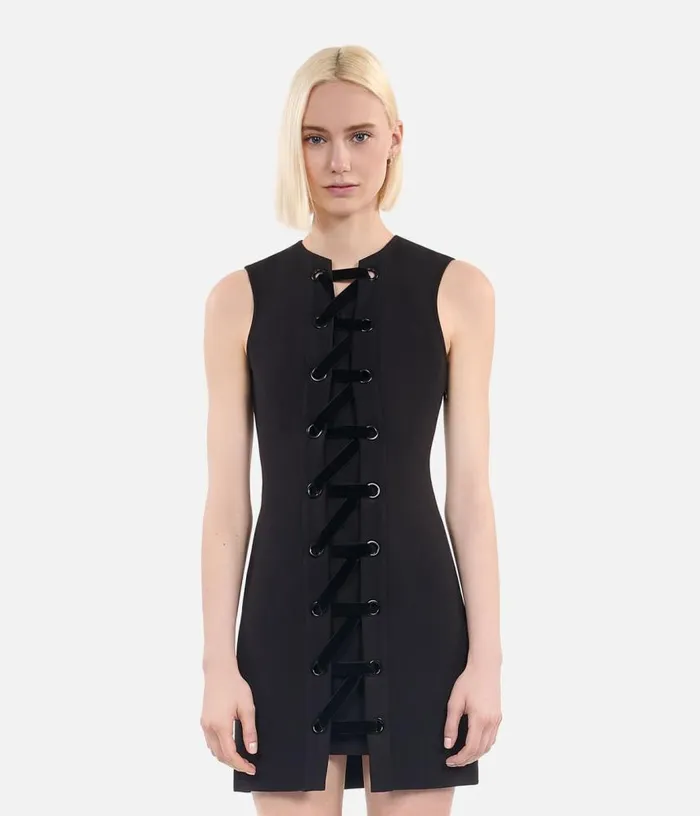 Women Short Black Dress With Lacing THE KOOPLES Dresses and Jumpsuits
