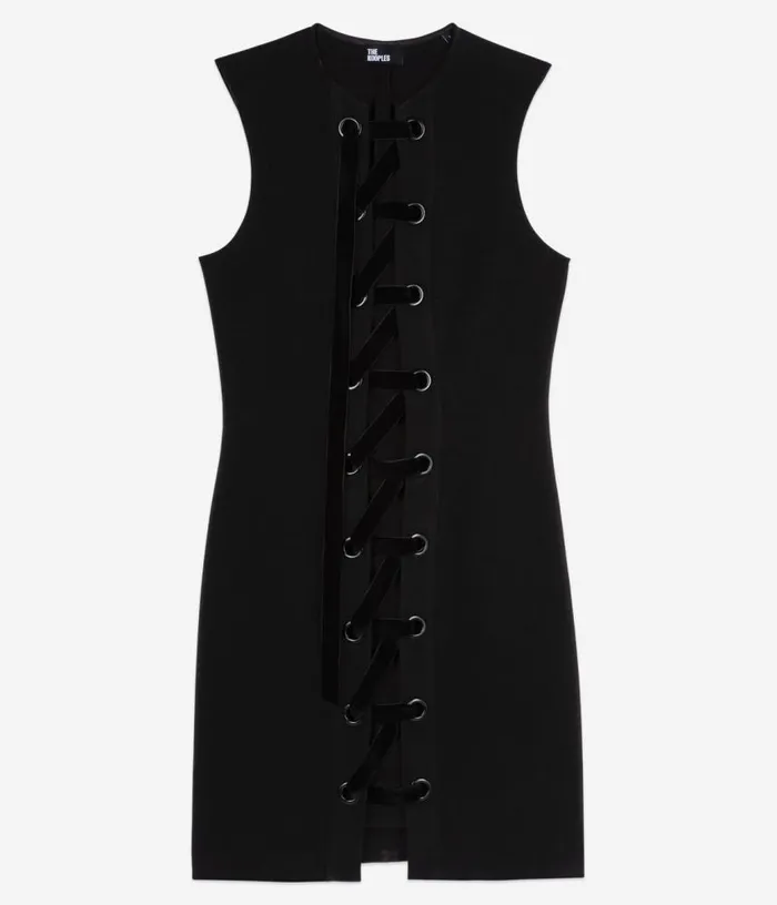 Women Short Black Dress With Lacing THE KOOPLES Dresses and Jumpsuits