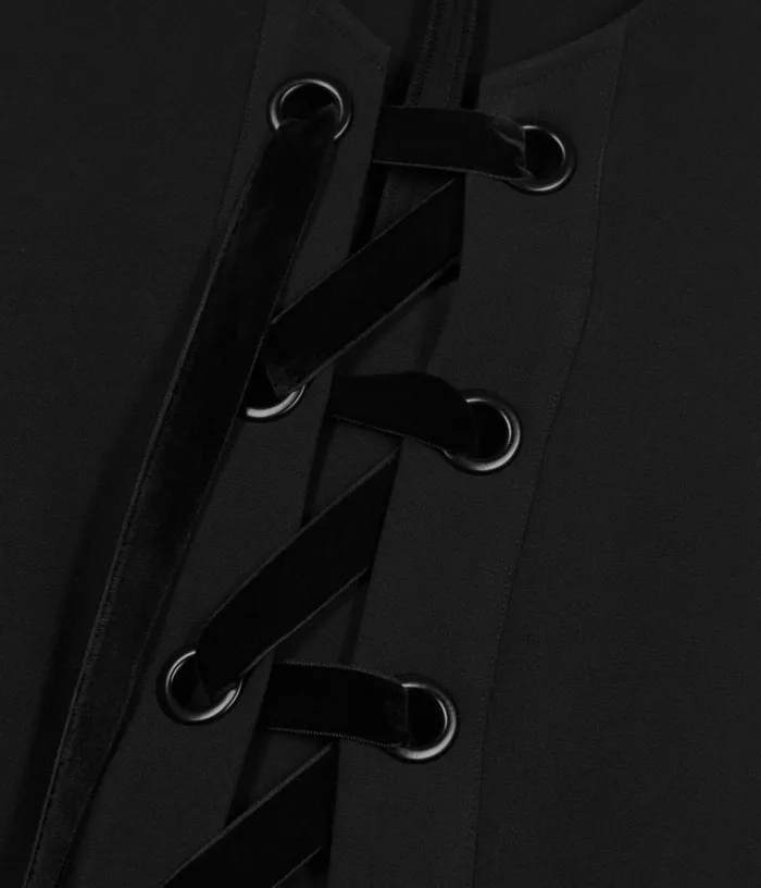Women Short Black Dress With Lacing THE KOOPLES Dresses and Jumpsuits