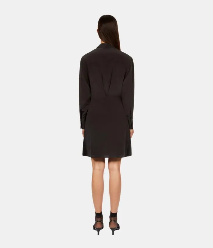 Women Short Black Shirt Dress With Bow THE KOOPLES Dresses and Jumpsuits