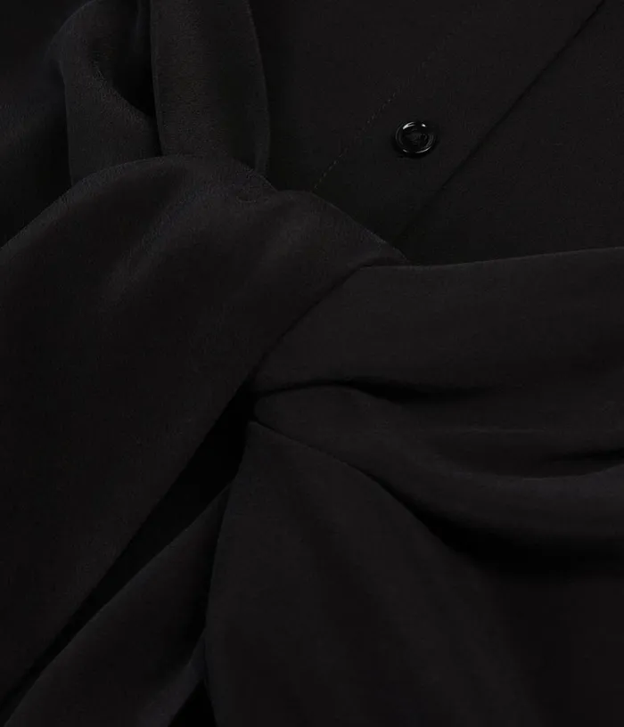 Women Short Black Shirt Dress With Bow THE KOOPLES Dresses and Jumpsuits