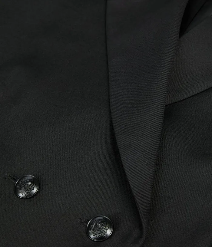 Women Short Black Woolblend Pleated Jacket THE KOOPLES Blazers and Suits