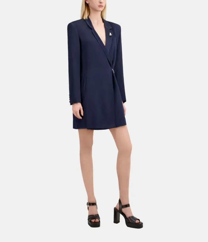 Women Short Navy Blue Dress With Chain THE KOOPLES Dresses and Jumpsuits