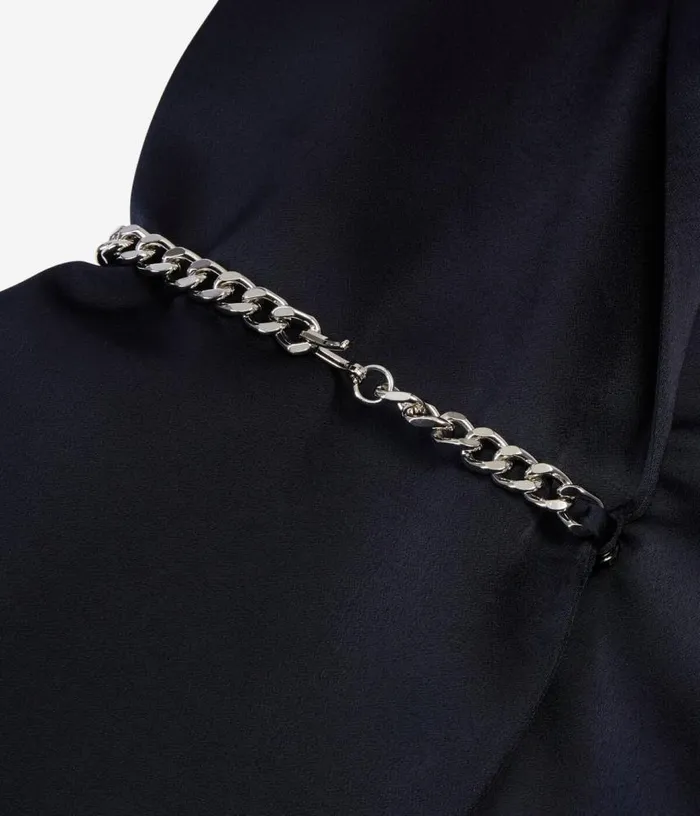 Women Short Navy Blue Dress With Chain THE KOOPLES Dresses and Jumpsuits