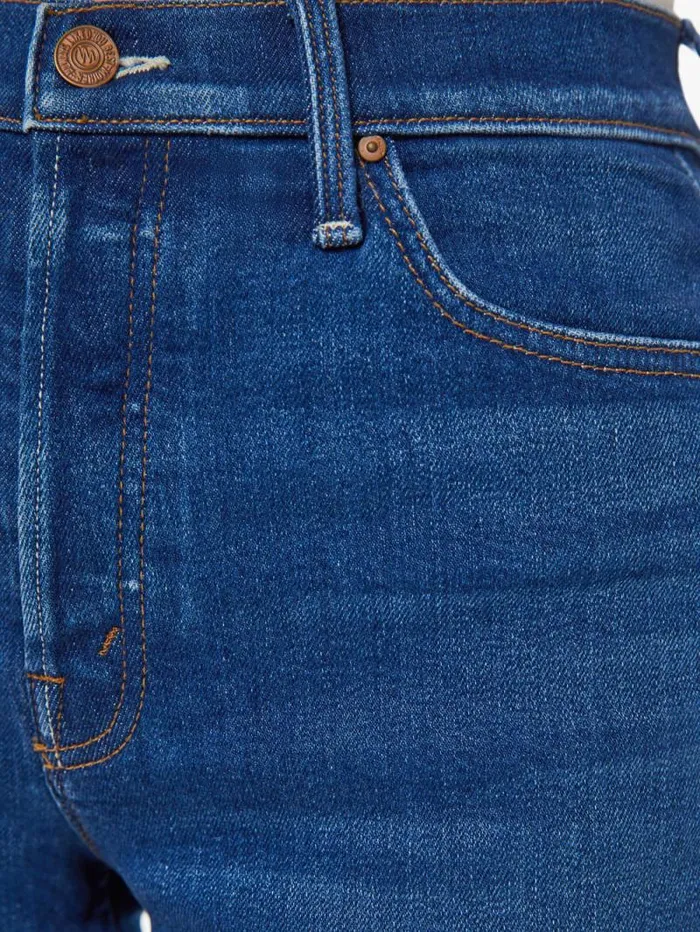 Women Shorts Mother Denim The Tomcat Kick Fray Short Blue