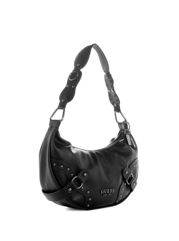 Women Shoulder Bag GUESS Black Natalya Hobo Bag Women Shoulder Bag GUESS Black Natalya Hobo Bag